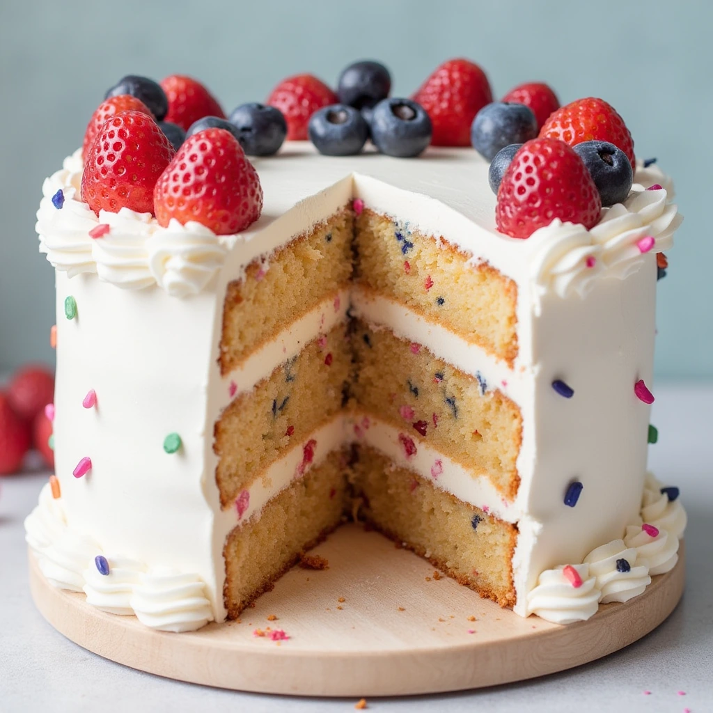 Colorful Gender Reveal Cake with Surprise Filling